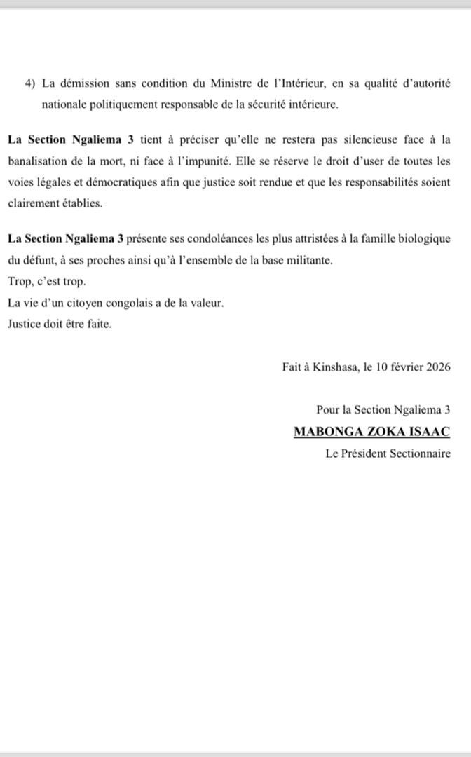 isaaczoka's tweet photo. ALLIANCE POUR LE CHANGEMENT,FÉDÉRATION LUKUNGA SUD-OUEST,SECTION NGALIEMA 3,COMMUNIQUÉ OFFICIEL DE DÉNONCIATION
La Section Ngaliema3,agissant par l’entremise de son Pr Sectionnaire, Mr  ISAAC.Z,porte à la connaissance de l’opinion publique nationale et internationale ce qui suit: https://t.co/rQXBAC1BzN