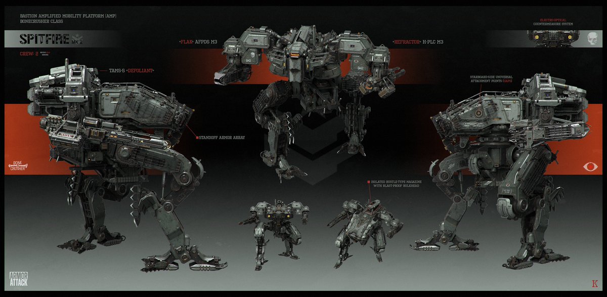 KARTECH_042's tweet photo. Hello everyone. Vehicle concept designer, specializing in hard stuff (hardsurface). A couple of alternative concept sheets with units from the latest job.

Their only joke is a short circuit in the friend-or-foe recognition system. Funny only to them.

#conceptart #hardsurface #robot #vehicle