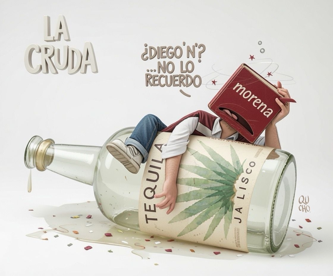 qucho's tweet image. La cruda #DiegoRivera #Tequila 

Todos los cartones en Qucho.com.mx