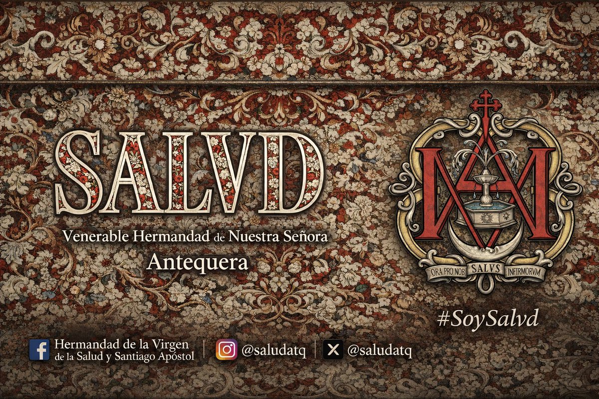 La Venerable Hermandad de Nuestra Señora de la Salud de Antequera se complace en anunciar el estreno de su nueva portada y nueva imagen en redes sociales.

📱 Síguenos en nuestras redes sociales:
📘 Facebook: facebook.com/share/1aUFVTTP…↗️
📸 Instagram: instagram.com/saludatq ↗️