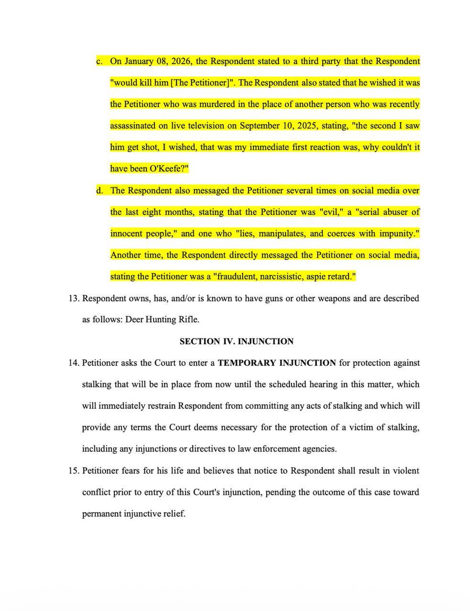 JamesOKeefeIII's tweet image. We went to Miami Beach to confront Tyrmand in person about his threats. We have officially filed a restraining order in Palm Beach County against Matthew Tyrmand for our protection. Here is the Restraining Order: