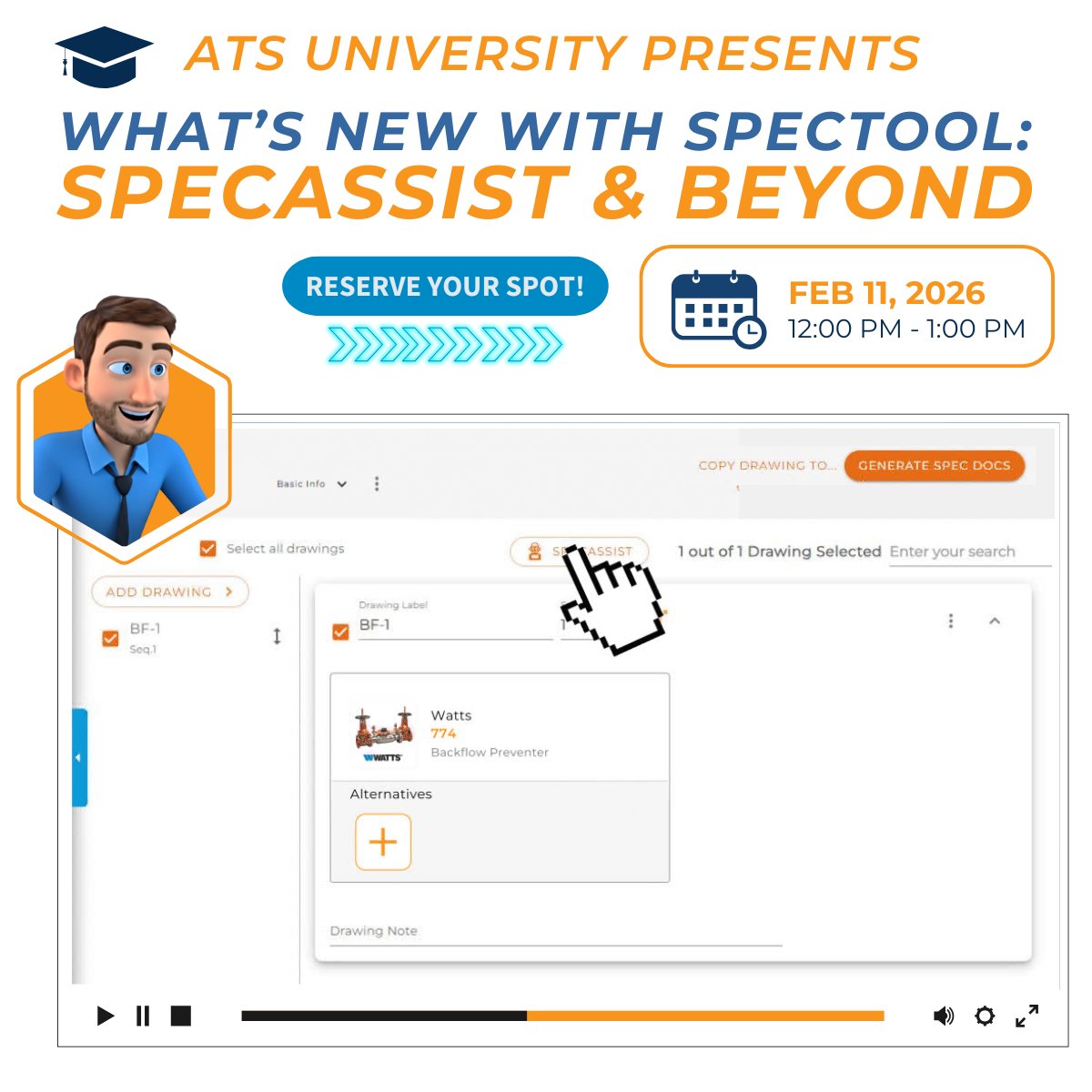 ⏰ Reminder: SpecAssist Webinar is on Feb 11 (12–1 PM EST) 
See how automation can cut spec time, simplify alternatives, and improve workflows for plumbing engineers, architects &amp; specifiers.

👉 Register now hubs.la/Q042vrGl0