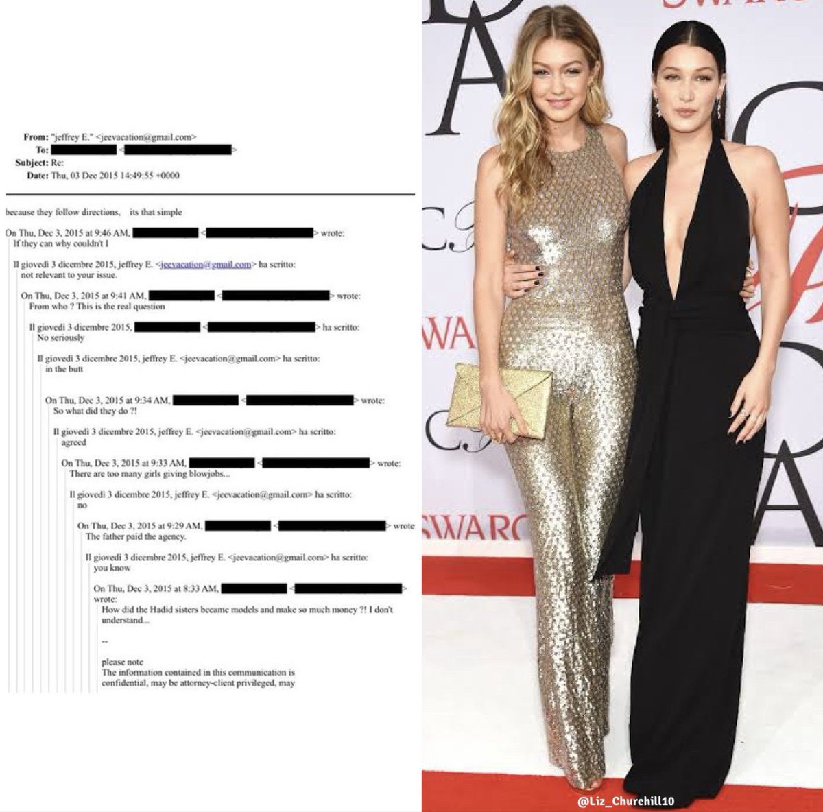 Frauds. 

“How did the Hadid Sisters become Models and make so much money…?”

“They follow directions, it’s that simple…” -Jeffrey Epstein on Gigi and Bella Hadid where he states their Father paid the Agency to accelerate their fame.