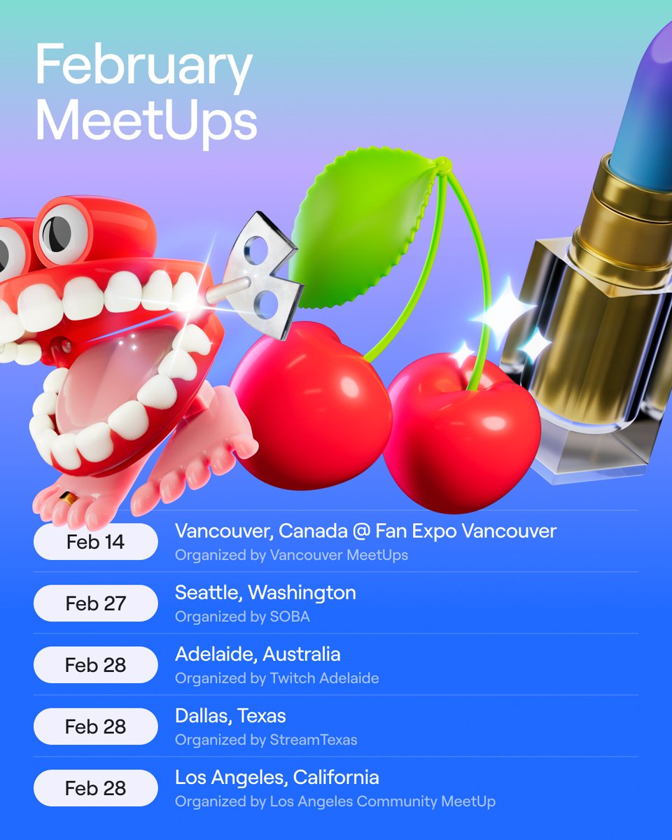 It’s February. Time for a new month filled with Community MeetUps!

Whether you’re there for the vibes, the chats, or to meet your internet friends IRL — these events are built by the community, for the community.

Pull up, make it yours, and we’ll see you there 💜