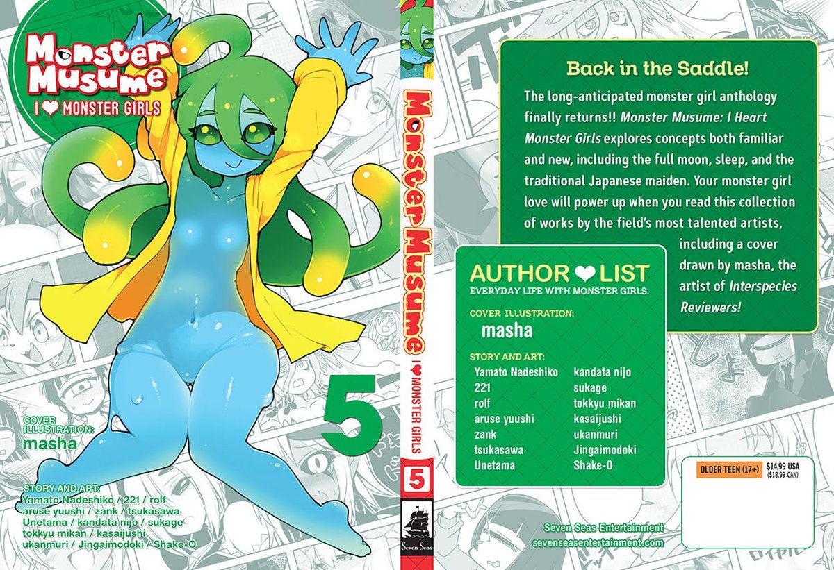 gomanga's tweet photo. MONSTER MUSUME: I HEART MONSTER GIRLS Vol. 5

The long-anticipated monster girl manga anthology finally returns!

Out today in print/digital! See RETAILERS section: https://t.co/GYkFKpCkco https://t.co/dQkYaTia5h