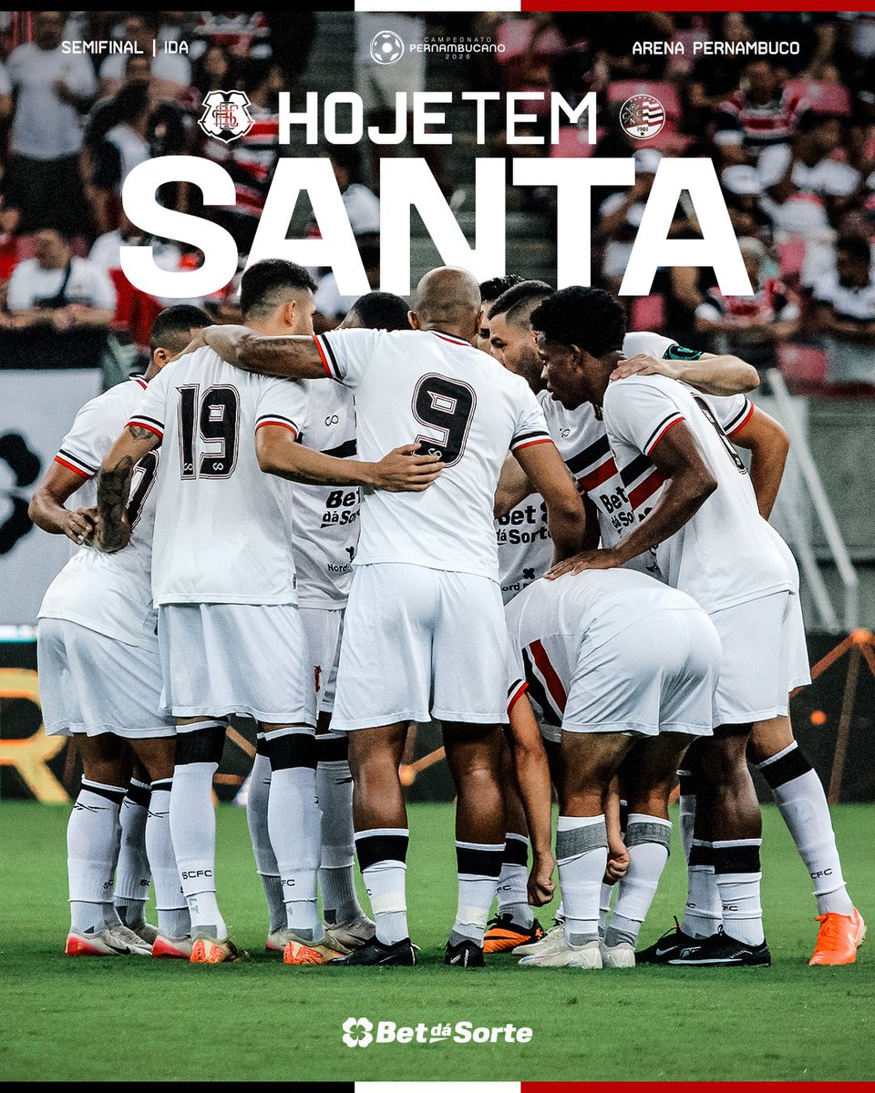 SantaCruzFC's tweet photo. HOOOOOOOOOJE TEEEEEEEM SAAAAAAAAANTAAAAAAAAAAAAAAAA! 🐍⚫️⚪️🔴

⚽️| Santa Cruz 🆚 Náutico 
🏆| Campeonato Pernambucano
⌚️| 20h
🏟️| Arena de Pernambuco
📺| Canal GOAT https://t.co/Wmfe0zS7na