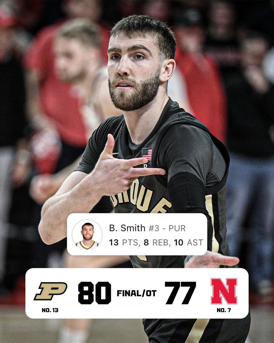 Braden Smith and the Boilermakers go into Lincoln and get the win in overtime 🔥