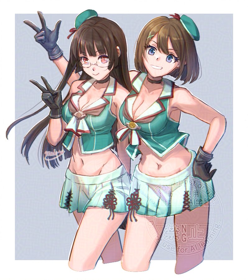 鳥海(艦これ) ,摩耶(艦これ) 「摩耶&鳥海 #艦これ」|めだら＠skeb募集中のイラスト