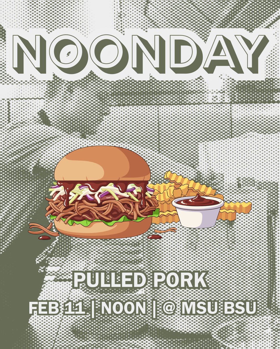 Come to the BSU for a 3$ lunch and bible study Wednesday at noon!!