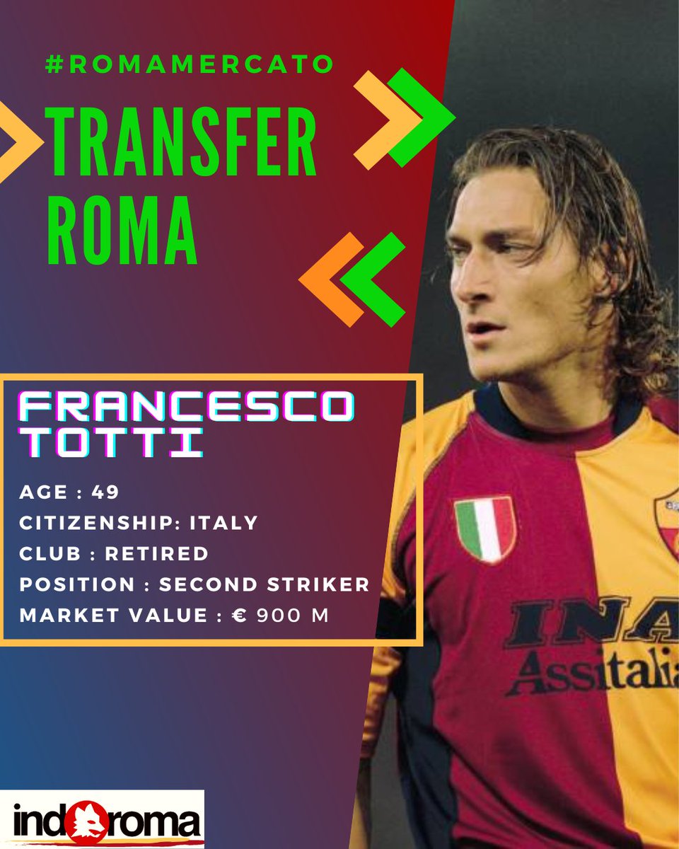 Francesco #Totti selangkah lagi untuk kembali ke jajaran staf manajemen AS Roma. [<a href="/NicoSchira/">Nicolò Schira</a>]
⠀
.
.
#ASRoma #transfernews #indoroma