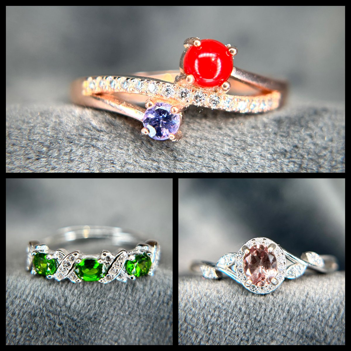 Inormal365's tweet image. 久しぶりに少しだけ雨☔️
水不足はまだまだ解消されそうにないてますね😵‍💫

本日は3点の出品💍
20時～販売開始です。

・血赤珊瑚とタンザナイトを使用した、ツインリング🪸💎

・クロムダイオプサイトのオーバル3石リング✨…