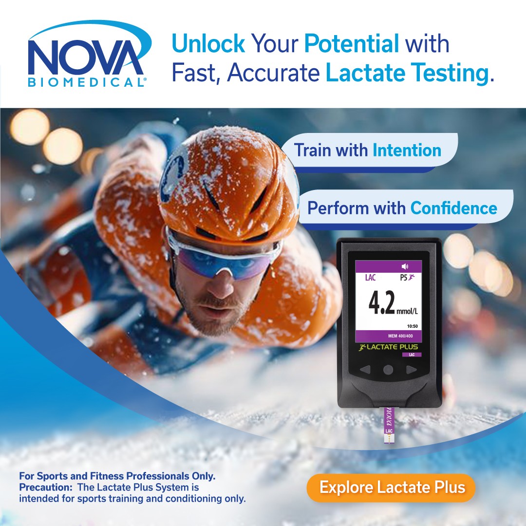BiomedicalNova's tweet photo. Training leaves no room for guessing. 𝗟𝗮𝗰𝘁𝗮𝘁𝗲 𝗣𝗹𝘂𝘀 delivers lab-quality blood lactate results in 13 secs, so athletes can train smarter and perform with confidence. 👉 𝗘𝘅𝗽𝗹𝗼𝗿𝗲 https://t.co/qDBvrH4d4J
 #EnduranceTraining #SportsScience https://t.co/vhjczQvcDn