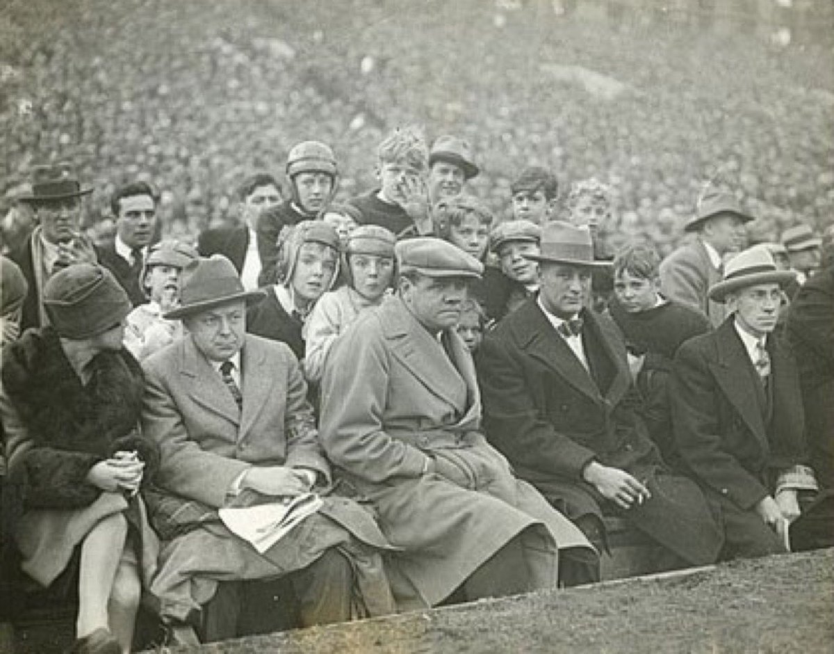 Babe Ruth and Lou Gehrig attend the USC-Notre Dame game in 1927 along with about 123,000 fans at Soldier Field