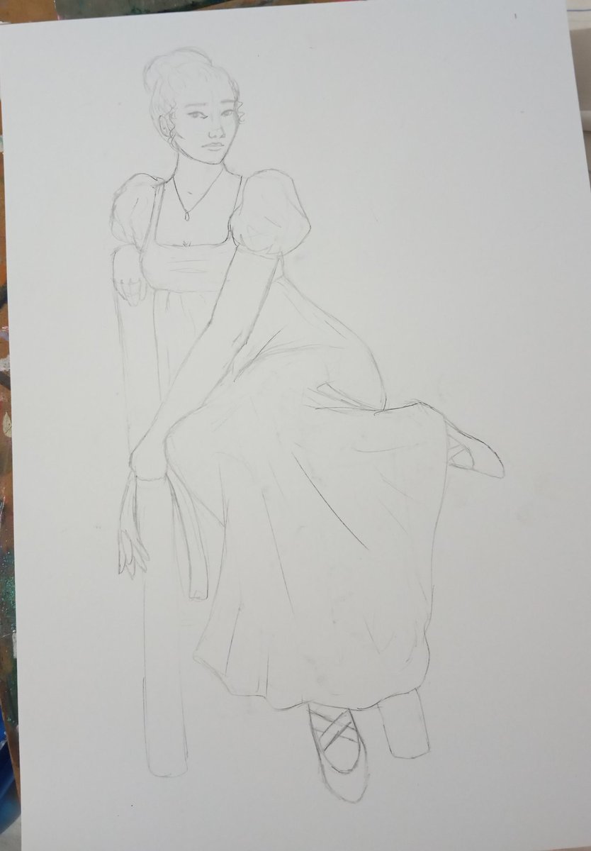 CintiaMii's tweet photo. Sophie posando para um retrato #WIP #BridgertonS4 https://t.co/yaQaHVgK2A