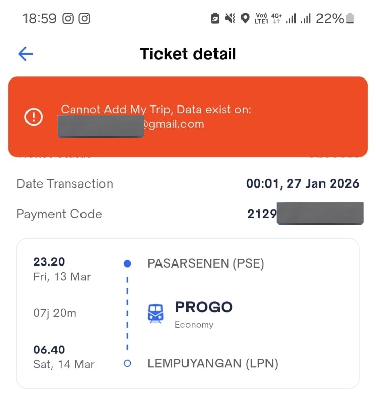faksyitmen's tweet photo. @KAI121 min ini kenapa ya kok saya gabisa transfer tiket dari temen sayaa, padahal data sudah benar. Minta tolong min🙏 https://t.co/nTEGOVTdwL
