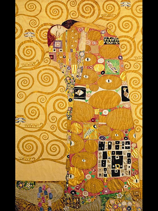 グスタフ・クリムト『抱擁（ストックレー・フリーズ下絵）』1905-1909