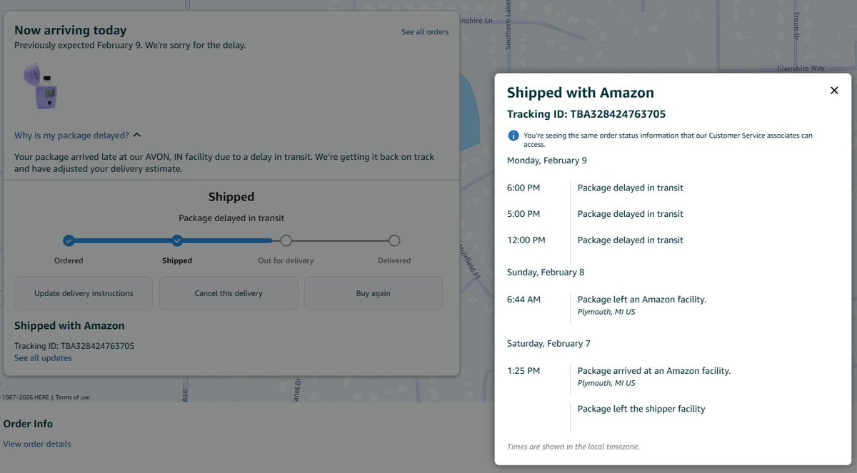 MitsTDG's tweet photo. @AmazonHelp what exactly am I paying for Prime for? I ordered this on Saturday to be delivered Monday, it is now Tuesday and your tracking still says it's going to be delivered today with no updates beside "delayed" since Monday. This has been happening more frequently lately. https://t.co/e5AkvA7MOp