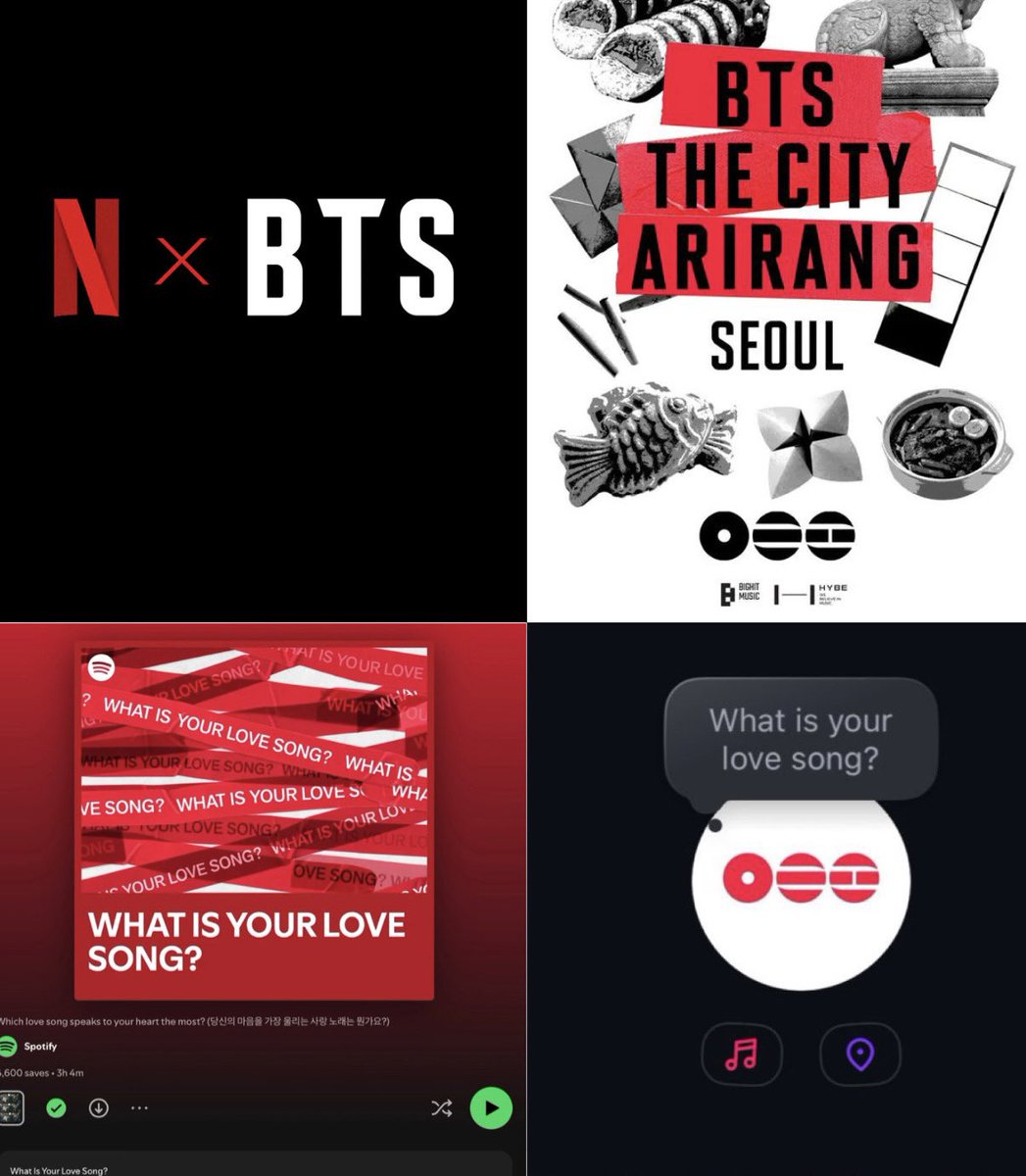 คัมแบคครั้งนี้บังทันเล่นใหญ่จริง
✅ดิลฉาย Live บน Netflix 
✅รัฐบาลร่วมสนับสนุน The city Arirang
✅Surprise drop บน Spotify
✅ Instagram ขึ้นคำโปรยบน Note อีก

ถึงแม้อยากให้ค่ายเลี้ยงกระแสคัมแบคมากกว่านี้ก็ตาม แต่ก็จะรอทุกสี่ทุ่มตลอดไปนะ ขออีก เอาอีกกกกกกก 🥹