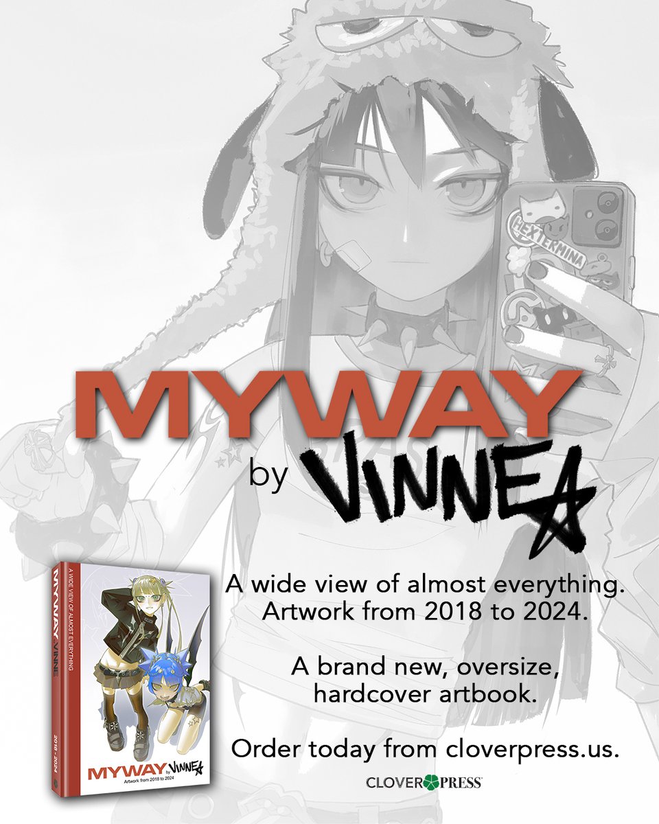 clover_press's tweet photo. Collecting the best of Vinne’s art from 2018 to 2024! Boasting 160 pages of amazing art, this deluxe hardcover features many of Vinne’s personal illustrations, concepts, and designs, collected all in one volume.

Available now at https://t.co/n3AZ68X4ym or wherever books are sold https://t.co/5fuDSWeUxa