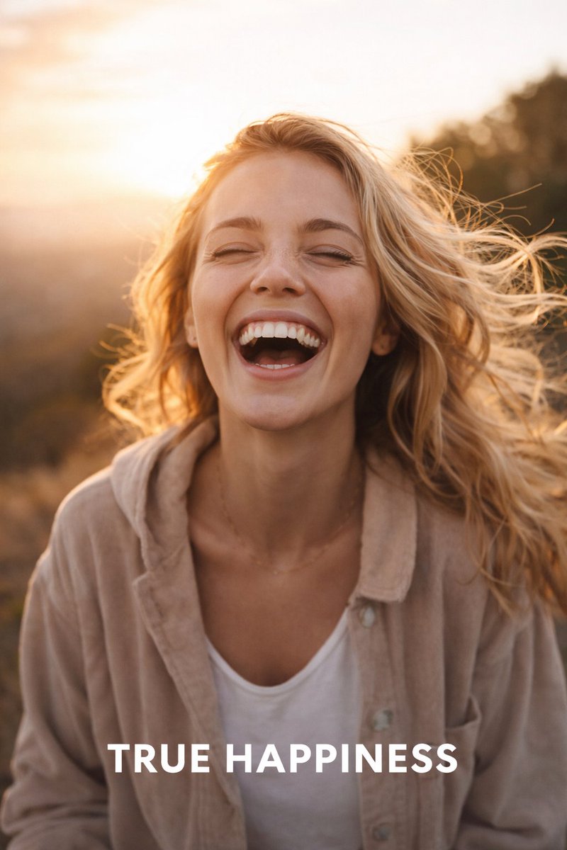 #Truehappiness is laughing without a reason ✨.