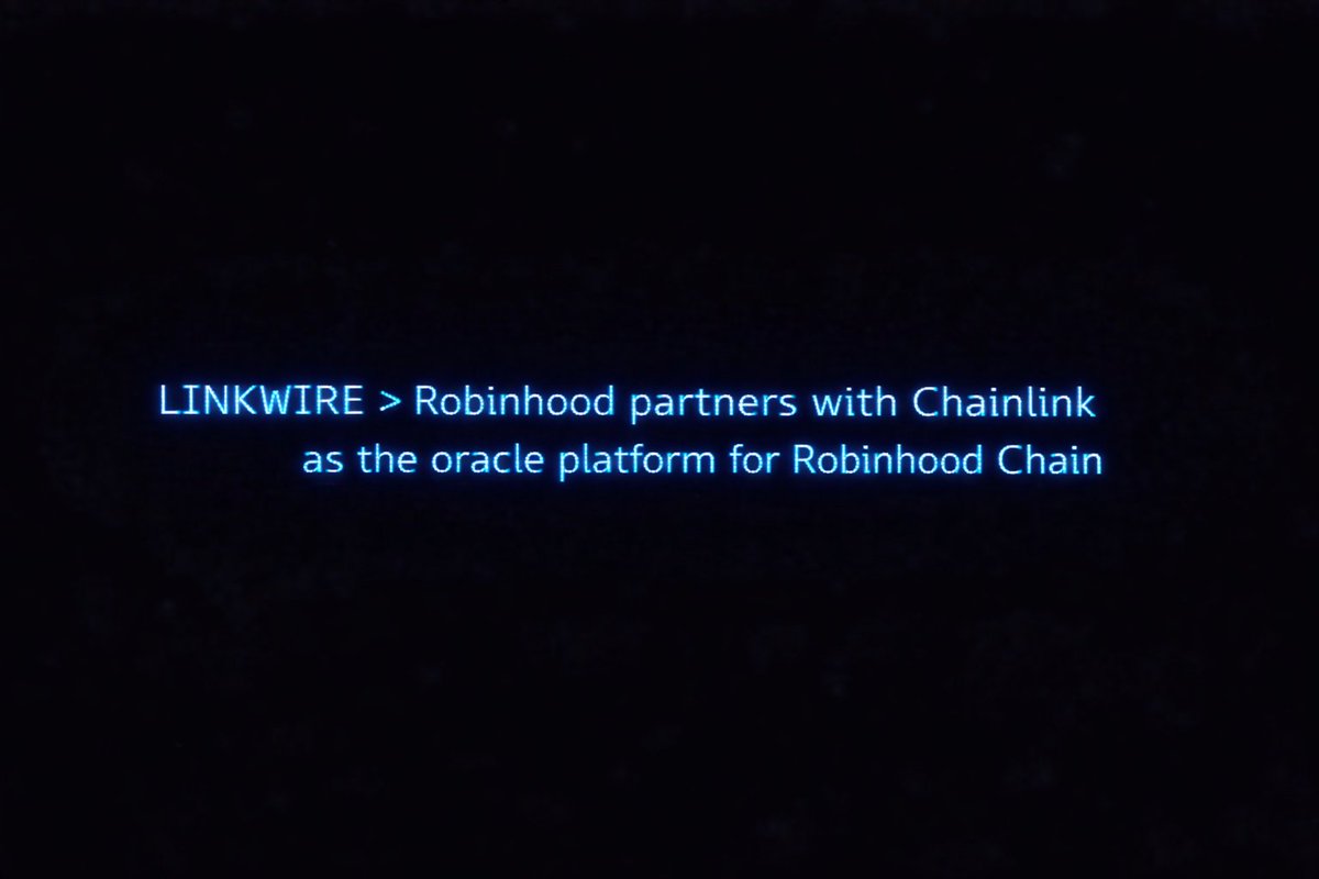 LINKWIRE > Robinhood partners with Chainlink as the oracle platform for Robinhood Chain