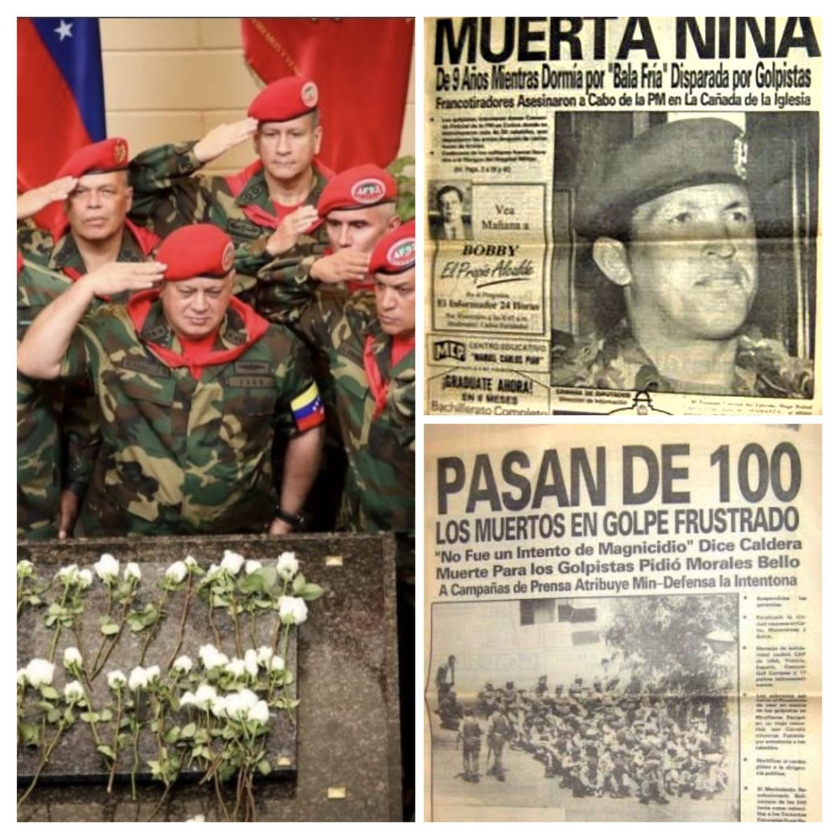maibortpetit's tweet image. Los golpistas del 4 de febrero asesinaron a más de 100 personas, y aun así la democracia les dio amnistía, libertad y restituyó sus derechos políticos. Hoy, con Diosdado Cabello convertido en verdugo del poder, gobiernan con cientos de presos políticos y pretenden imponer una…