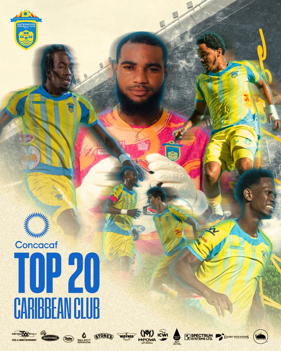 We’re climbing. 📈🩵💛  

Ranked Number 16 in the Caribbean 🌎
Ranked Number 6 in Jamaica 🇯🇲

Progress isn’t by chance — it’s built on hard work, unity and Fyah House belief. 🔥

#WaterhouseFC #FyahHouse #Top20Caribbean #ClimbingHigher #UnityIsStrength