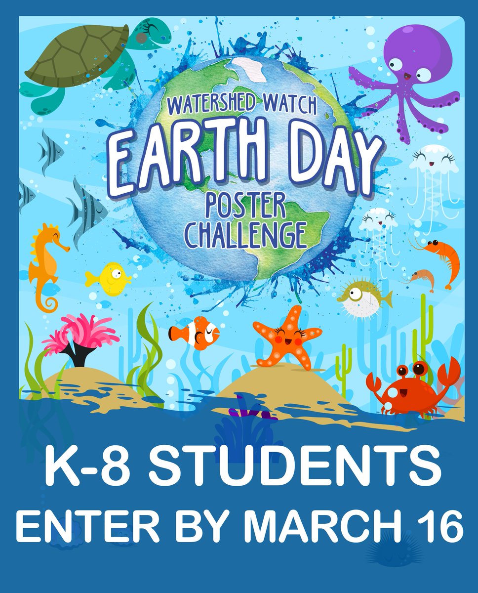 Santa Clara Valley K-8 Students: What do you love about your local waterways (creeks, lakes, rivers)? Enter your art in the #EarthDayPosterChallenge by 3/16 for a chance to win up to $250. mywatershedwatch.org/posterchalleng…