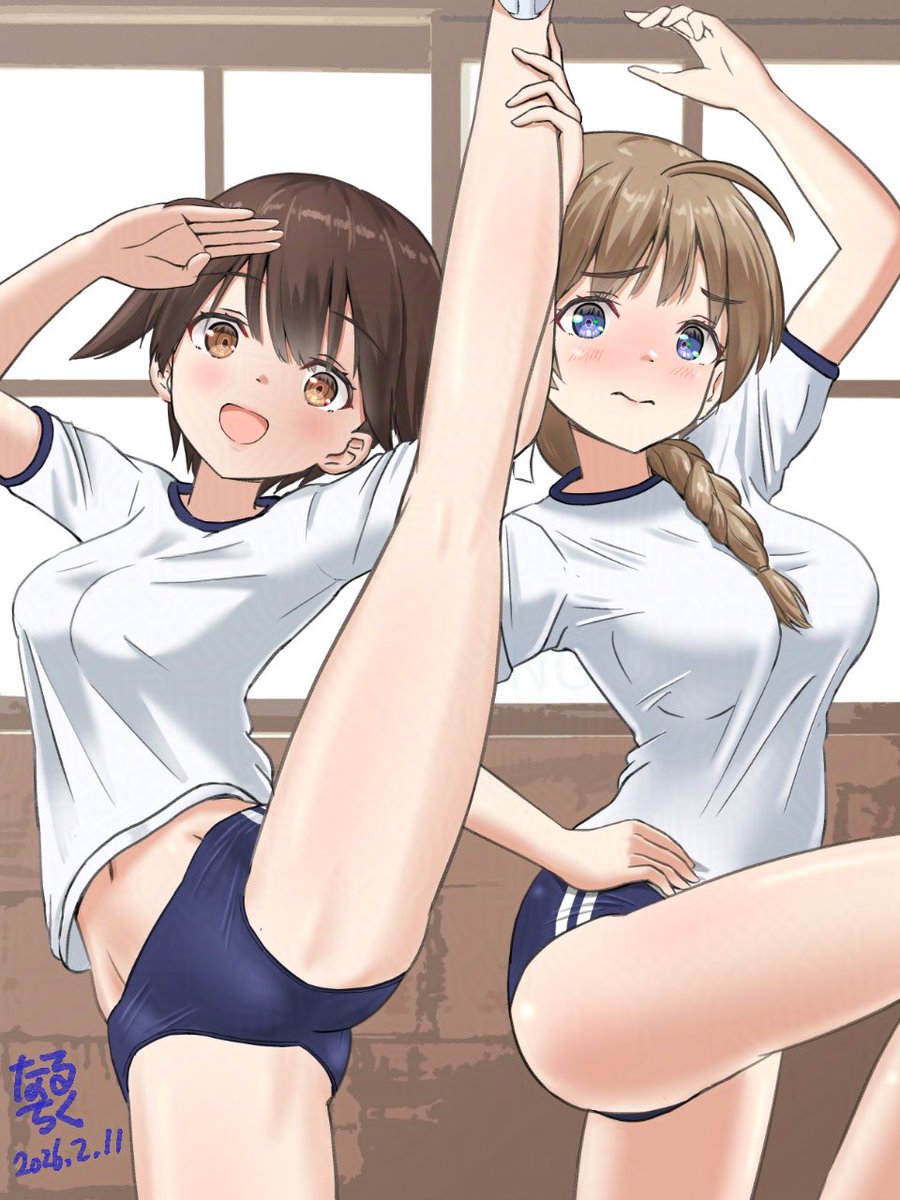 体操服芳佳ちゃんとリーネちゃん 