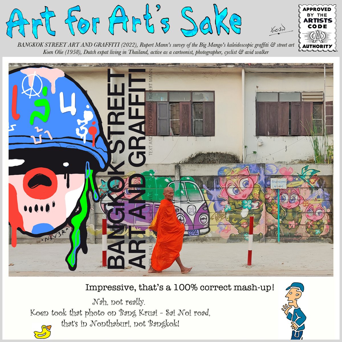 KoenOlie's tweet photo. Art on the street...
#artcomic #artcartoon #cartoonart #digitalart #artforartssake #plunderart #mashup #graffity #bangkokstreetart #bangkokgraffiti #bangkokmural https://t.co/jzQX4gpYtJ
