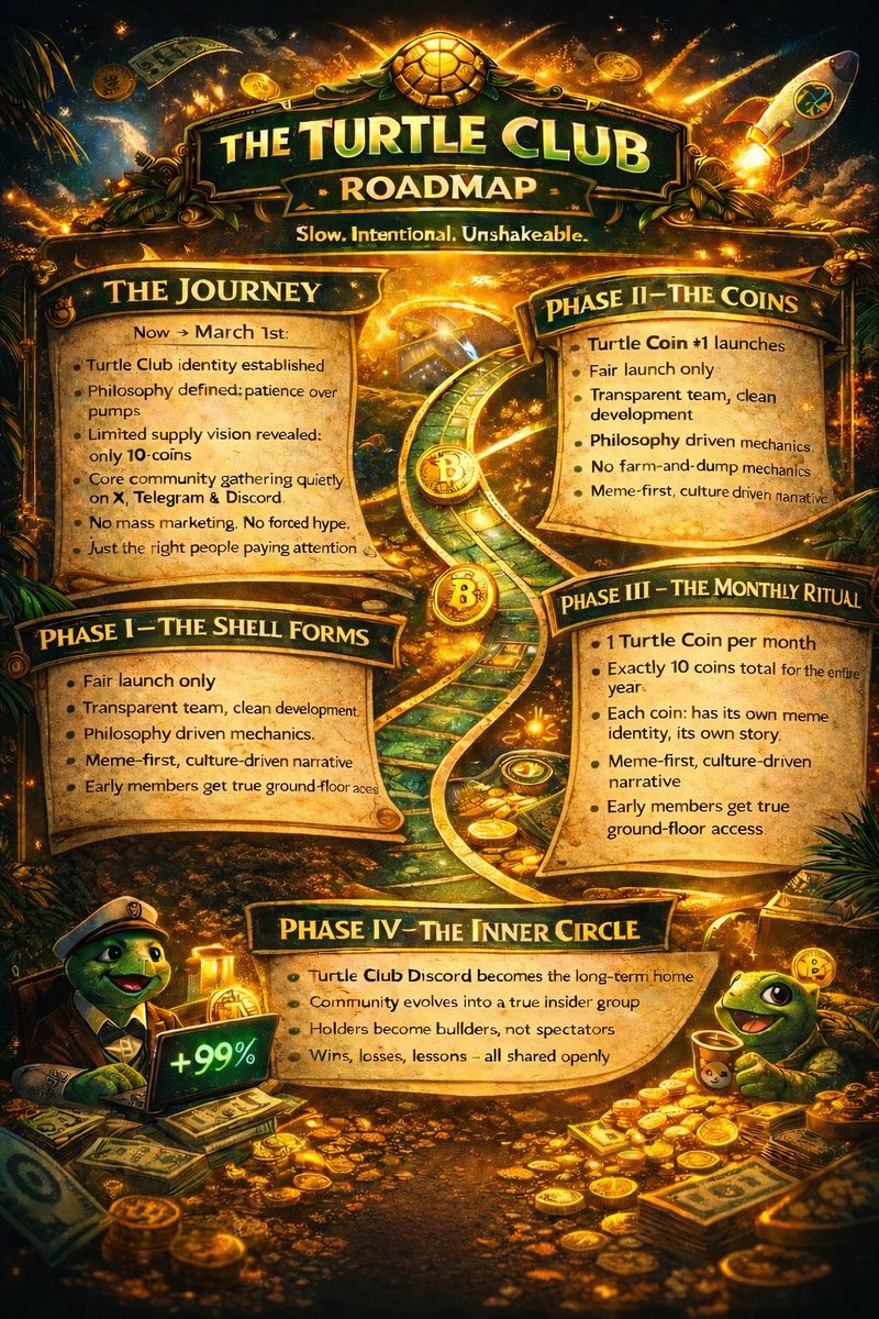 TurtleClubmogs's tweet image. GN Turtle Club 🐢🌙

Productive day.
We made a few updates to the roadmap. Tightening things up and building smarter.

Slow. Clear. Intentional.

Appreciate everyone rocking with us early.
More tomorrow. 💚

#TurtleClub #GN #BuildSlow #Crypto