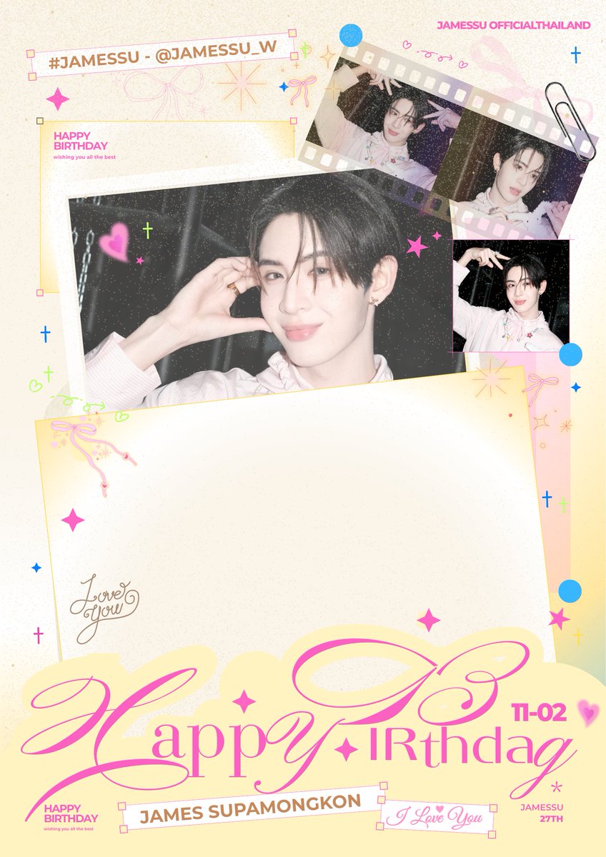 JamesSuOfcTH's tweet photo. 𝑯𝒂𝒑𝒑𝒚 𝒃𝒊𝒓𝒕𝒉𝒅𝒂𝒚 𝒕𝒐 𝒚𝒐𝒖𝒓 𝒍𝒊𝒕𝒕𝒍𝒆 𝒐𝒏𝒆! 🤍🎂

ขอเชิญพี่ ๆ ร่วมกันส่งคำอวยพรวันเกิดปีที่ 27 ให้น้องเจมส์กันค่ะ (สามารถนำเทรมเพลสที่ทางบ้านเตรียมไว้ให้ใช้ได้เช่นกันค่ะ 🙇🏼‍♀️)

🔗 https://t.co/Y6XgxRh0E4

JAMESSU LEVEL UP 27
#HappyJamesSuDay2026
#JamesSu #JSY https://t.co/CCsDv8bGdG