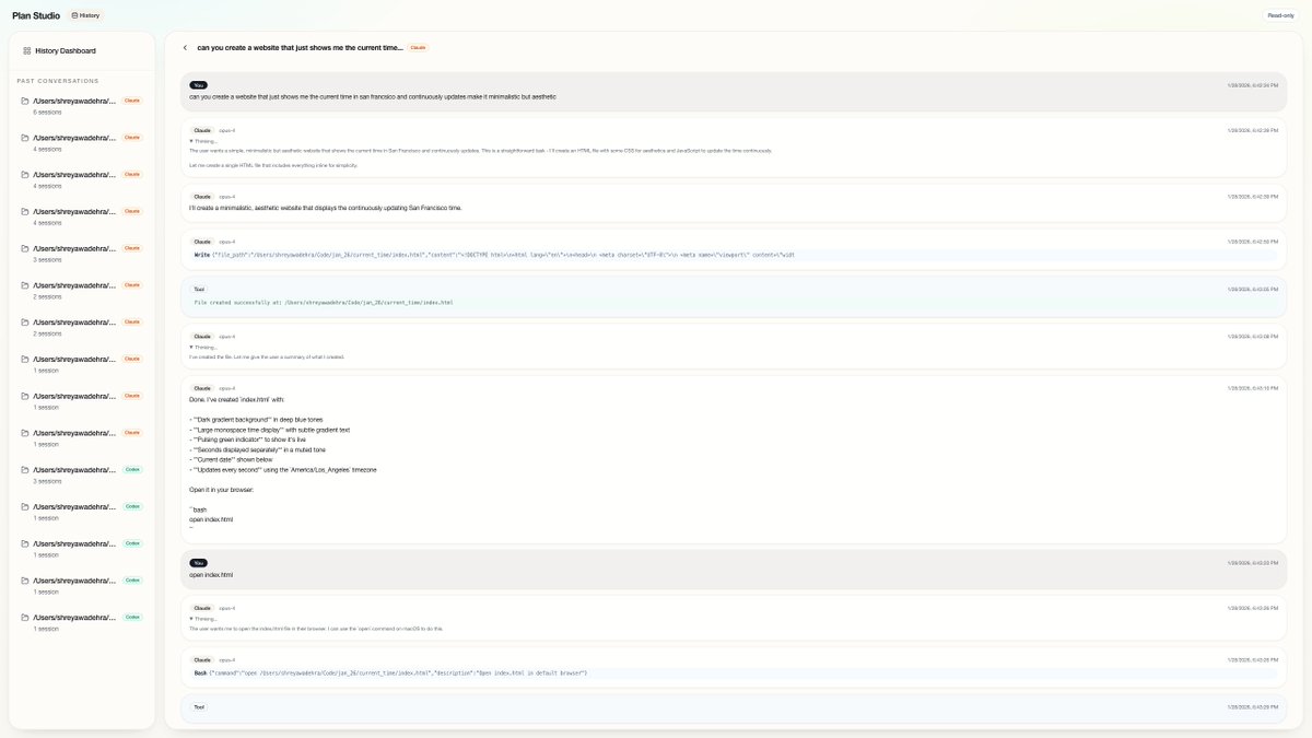 shreyaw_'s tweet photo. local app to view traces and analytics over my past coding agent conversations https://t.co/yvNvAoH0DO