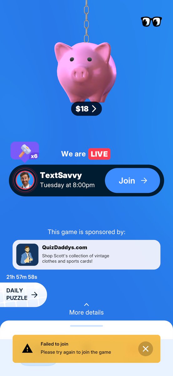 ITS_Scott_Hall's tweet photo. @playsavvylive can’t join!! https://t.co/deNezugKUO