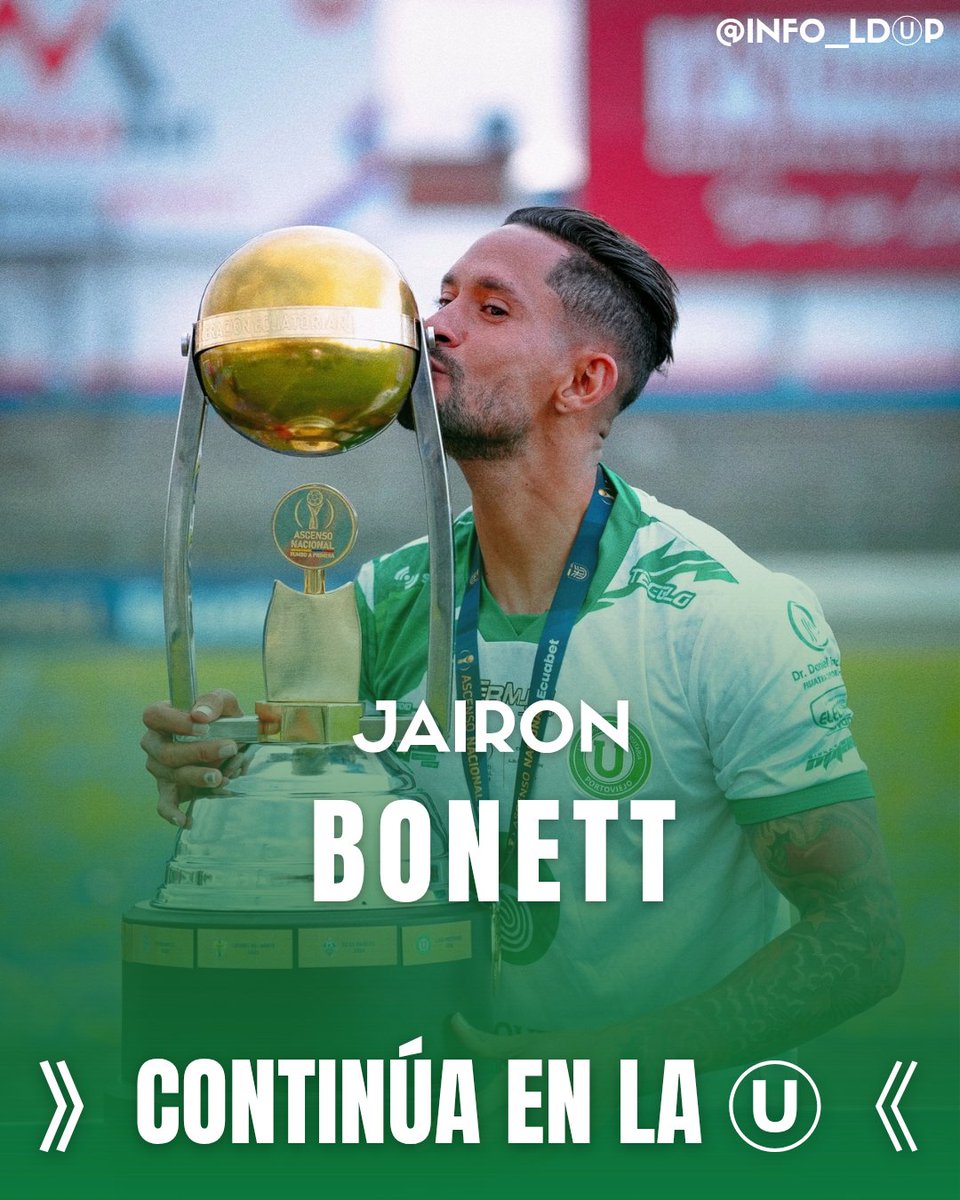 Jairon Bonett, el relojito ⌛ en el mediocampo de #LDUP, seguirá siendo verde y blanco. 🟢⚪