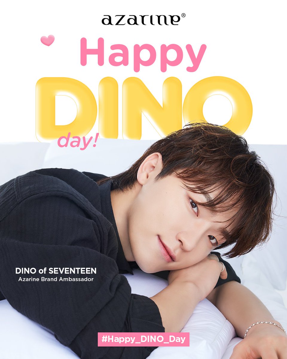 Happy Birthday to our sunshine energy, Azarine Brand Ambassador DINO of SEVENTEEN! ✨🥳

Keep shining on stage and inspiring everyone with your passion and power 💛🎉

#Happy_DINO_Day #DINOxAzarine #AzarineBrandAmbassador