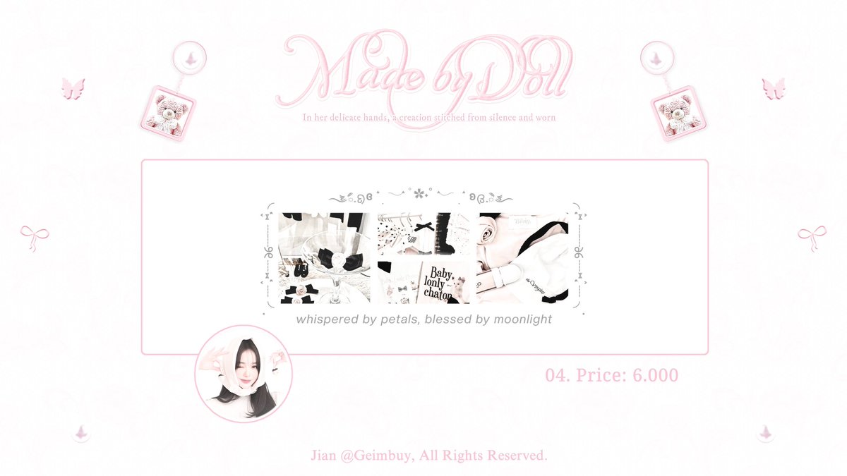Geimbuy's tweet image. ㅤㅤ
help  repost,  thankyou!

petite  doll  colection  : 4  layout  
ready  stock   wonyoung,    price  
on  pict.  free    retext.     DM   for    
take,   ❤︎

—————   #zonauang  #zonaba  
ㅤㅤ