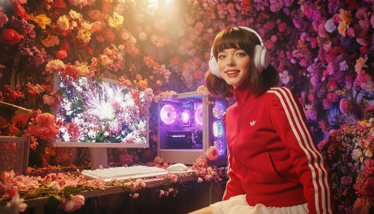 strangetreebird's tweet image. 脳内のノイズが、花になって咲き乱れる場所。
ここが私の、秘密の庭。
#AIカラフル #StrangeTree #秘密基地