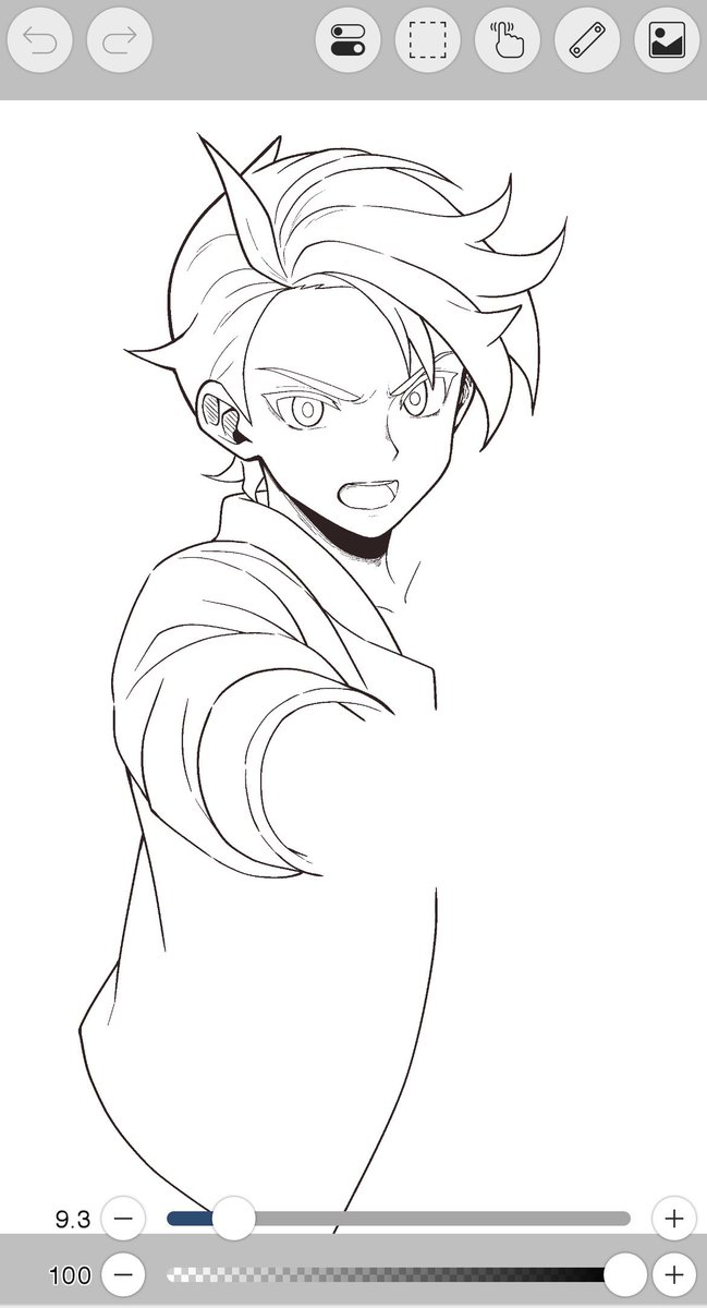 こちら力尽きましたｷｮﾔくんの線画です👇