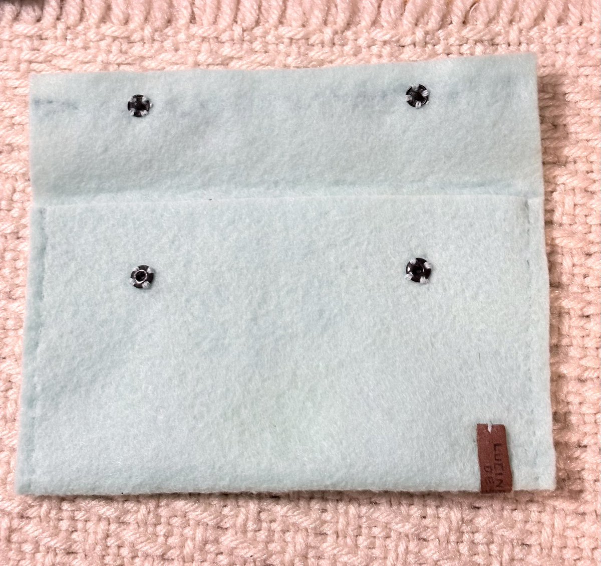 Blue beaded felt organizer pouch or wallet, new: #mercari merc.li/WgV3fT4Qb?sv=0 #onsale #Handmade #giftideas