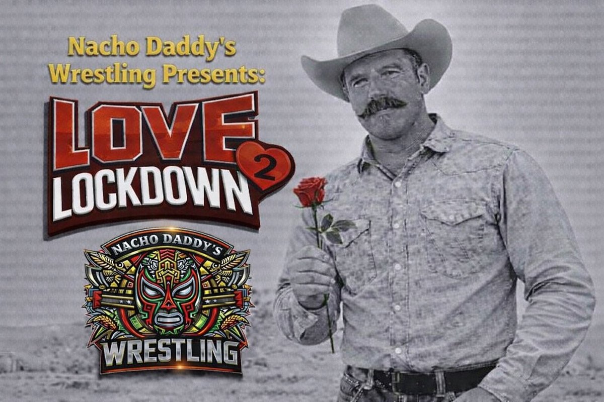 texasdamo's tweet photo. Damo is feeling romantic. @nachodaddyswrestling Na’cho Daddy’s Wrestling. Amarillo, Texas. Feb 14 ❤️ https://t.co/Xbnmst9v7Y