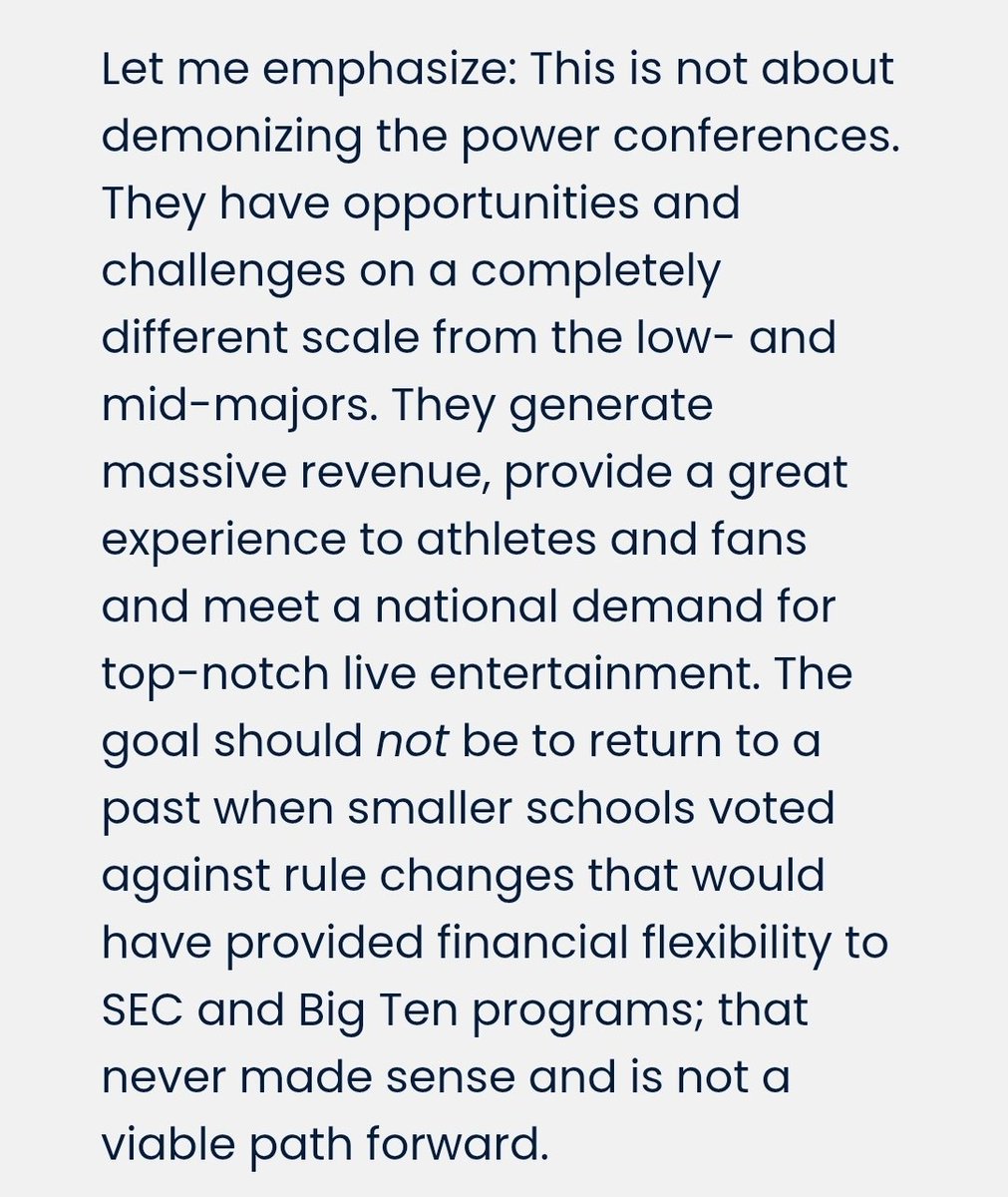 Counterpoint: 

We absolutely should demonize the living shit out of the power conferences...