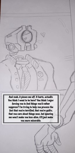strawbe06273453's tweet photo. Not Acknowleding Me isn't Healthy, V1.
( Based off my headcanon that Mirage works as V1's Subconcious, AND the one that processes emotions, stores memories, and experiences feelings )

#V1andMirage #ULTRAKILL #V1ultrakill #UltrakillFanart #UltrakillComic #OriginalComic https://t.co/qBNV50E90o