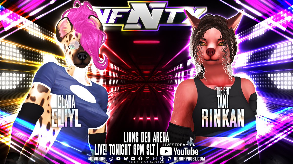HonorPro_SL's tweet photo. Honor Infinity tonight at 6pmslt!!!!

Echo vs Victory
Tani Rinkan vs Clara 
Riv vs Lyndsay Lydia
Main Event: Tournament Match: Malachi Marx-Nya Hammer 

SLURL: https://t.co/9MNMK5FUpr

#HonorPro #SLPW #Secondlife #Secondlifewrestling https://t.co/QF9maNHD0s