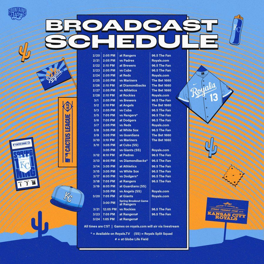 JakeEisenberg_'s tweet photo. 2026 #RoyalsST is here!

We'll have audio coverage of 29 of the @Royals 32 exhibition games leading up to Opening Day on March 27th in Atlanta. We'll have TV coverage on https://t.co/q2hQ2f0JPB for three games (3/5, 3/13, 3/17).

Hope you'll join us.
Talk to you from Surprise! https://t.co/XlzuQP44Y2