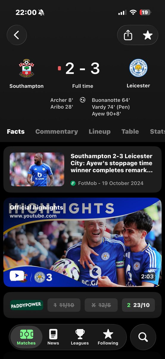 Revenge is sweet #SaintsFC