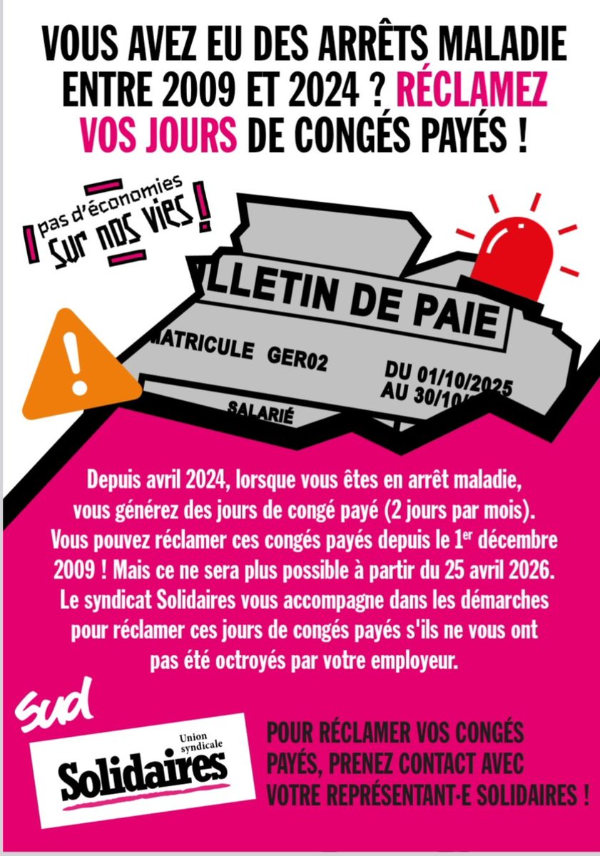 Ne laissez pas vos CP s'étioler, notre permanence juridique hebdomadaire est là pour vous aider à les faire valoir : sud-francilien.org/permanence-jur…