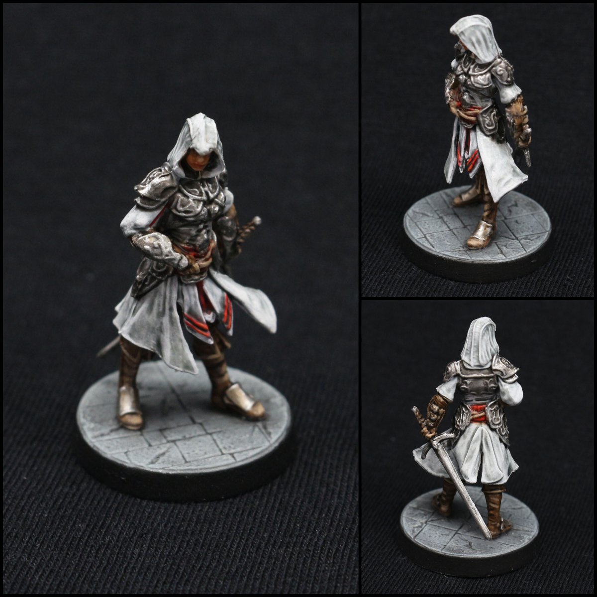 cosmisko's tweet photo. Painted Alessandra, one of the assassins🗡️ from #AssassinsCreed: Brotherhood of Venice #BoardGame. 🤌The quality of minis is on a whole different level of bad. Small details are just blurred away, like the ornamentation on the armor is an unrecognizable mush. 
#miniaturepainting https://t.co/5xPSBcfAVV
