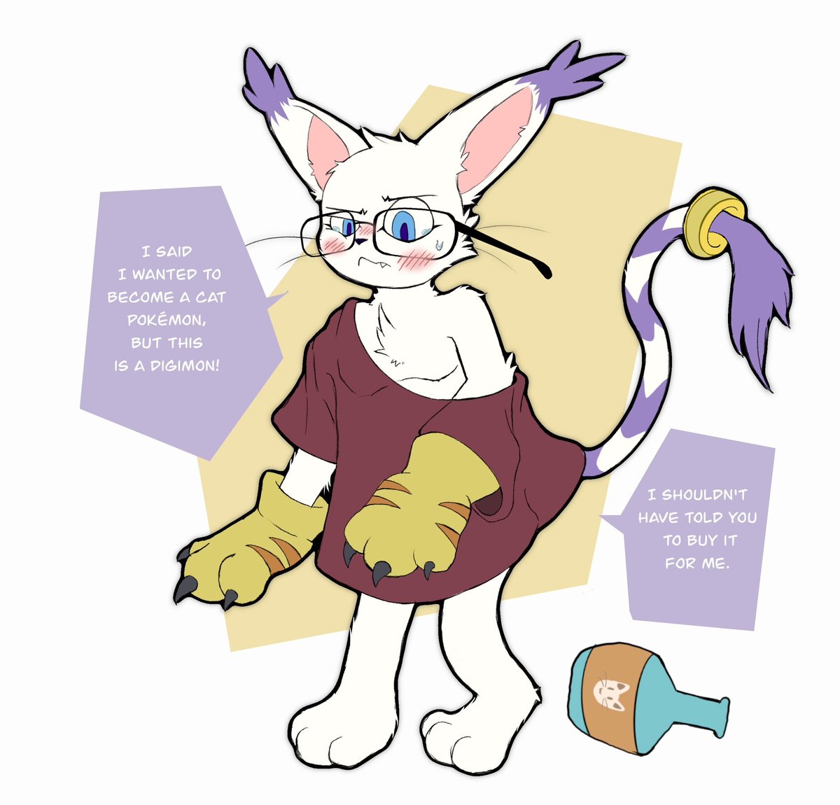 Tailmon TF~
You should make sure your friend knows what you want before asking them to buy you a TF Potion. 
However, luckily he or she still gets to be a cute cat! 
#TFEverday #transfur