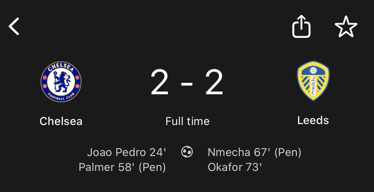 When it’s Arsenal, it’s only Leeds

When it’s Chelsea  🫢